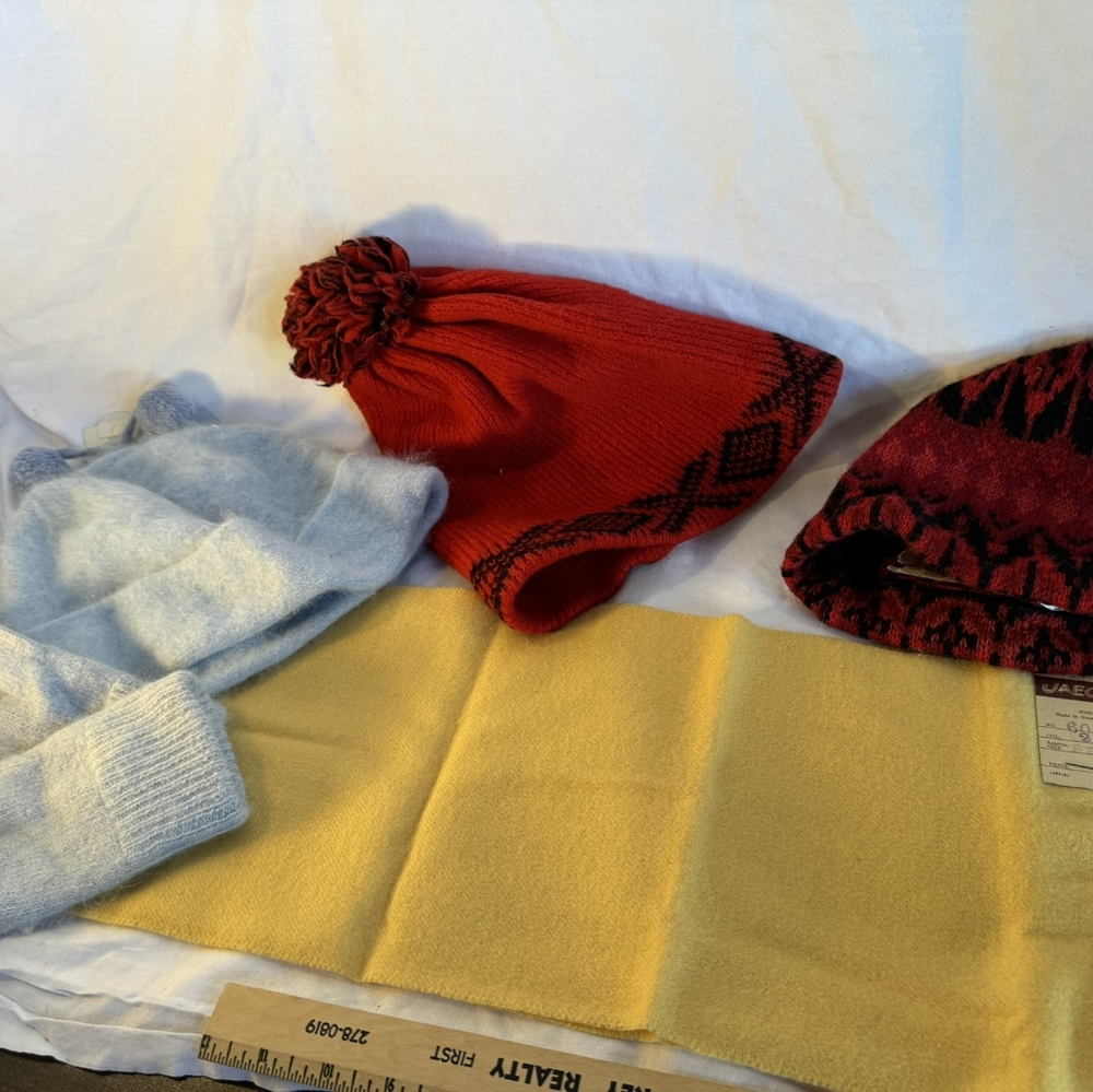 New Hat and Glove, Scarf by Moffat, SCHURWOLLE, JAEGER 100% wool